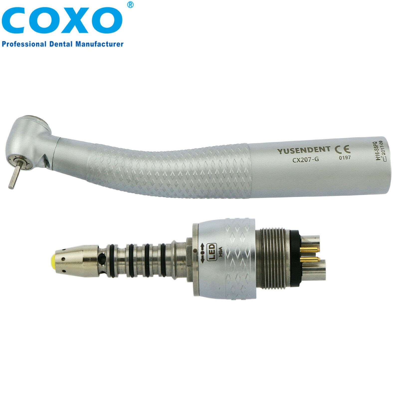 COXO®歯科用ライト付き高速タービンCX207-GS-SP（Sirona®R/Fとコンパチブル、カップリング付き）