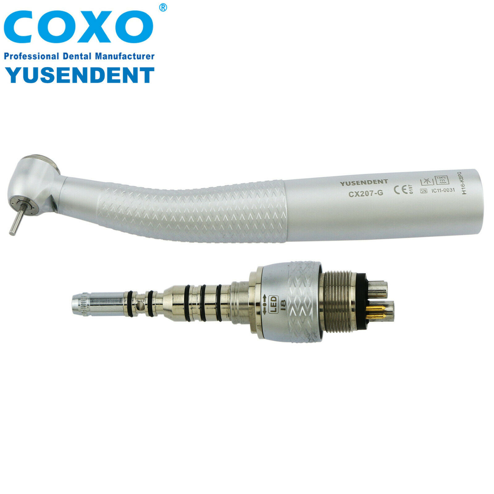 COXO®歯科用ライト付き高速タービンCX207-GK-SP（KAVOとコンパチブル、カップリング付き）