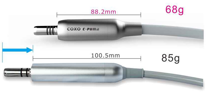 COXO®歯科治療用電動式マイクロモーターシステムC-PUMAの軽さ
